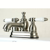 Bel-Air Double-Handle 3-Hole Deck Mount 4-Inch Centerset Bathroom Faucet with Brass Pop-Up