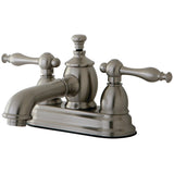 Naples Double-Handle 3-Hole Deck Mount 4-Inch Centerset Bathroom Faucet with Brass Pop-Up