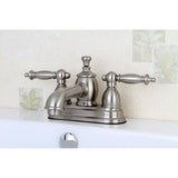 Templeton Double-Handle 3-Hole Deck Mount 4-Inch Centerset Bathroom Faucet with Brass Pop-Up