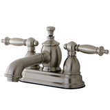 Templeton Double-Handle 3-Hole Deck Mount 4-Inch Centerset Bathroom Faucet with Brass Pop-Up