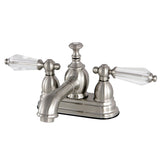 Wilshire Double-Handle 3-Hole Deck Mount 4-Inch Centerset Bathroom Faucet with Brass Pop-Up