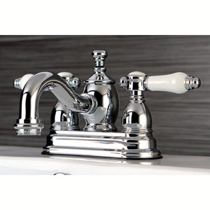 Bel-Air Double-Handle 3-Hole Deck Mount 4-Inch Centerset Bathroom Faucet with Brass Pop-Up