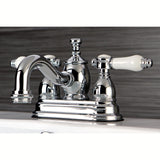 Bel-Air Double-Handle 3-Hole Deck Mount 4-Inch Centerset Bathroom Faucet with Brass Pop-Up