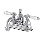 Bel-Air Double-Handle 3-Hole Deck Mount 4-Inch Centerset Bathroom Faucet with Brass Pop-Up