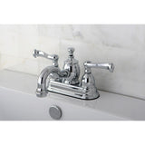 Royale Double-Handle 3-Hole Deck Mount 4-Inch Centerset Bathroom Faucet with Brass Pop-Up