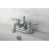 Georgian Double-Handle 3-Hole Deck Mount 4-Inch Centerset Bathroom Faucet with Brass Pop-Up