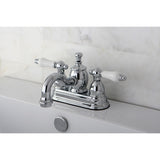 English Country Double-Handle 3-Hole Deck Mount 4-Inch Centerset Bathroom Faucet with Brass Pop-Up