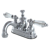 Wilshire Double-Handle 3-Hole Deck Mount 4-Inch Centerset Bathroom Faucet with Brass Pop-Up