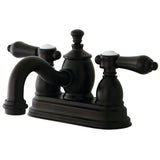 Heirloom Double-Handle 3-Hole Deck Mount 4-Inch Centerset Bathroom Faucet with Brass Pop-Up