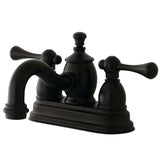 Vintage Double-Handle 3-Hole Deck Mount 4-Inch Centerset Bathroom Faucet with Brass Pop-Up