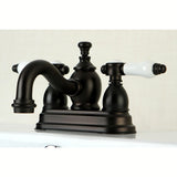 Bel-Air Double-Handle 3-Hole Deck Mount 4-Inch Centerset Bathroom Faucet with Brass Pop-Up