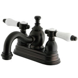 Bel-Air Double-Handle 3-Hole Deck Mount 4-Inch Centerset Bathroom Faucet with Brass Pop-Up