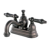 Duchess Double-Handle 3-Hole Deck Mount 4-Inch Centerset Bathroom Faucet with Brass Pop-Up