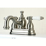 Bel-Air Double-Handle 3-Hole Deck Mount 4-Inch Centerset Bathroom Faucet with Brass Pop-Up