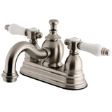 Bel-Air Double-Handle 3-Hole Deck Mount 4-Inch Centerset Bathroom Faucet with Brass Pop-Up