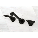 Georgian Double-Handle 3-Hole Wall Mount Bathroom Faucet