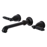 Georgian Double-Handle 3-Hole Wall Mount Bathroom Faucet