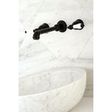 French Country Double-Handle 3-Hole Wall Mount Bathroom Faucet