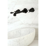 Tudor Double-Handle 3-Hole Wall Mount Bathroom Faucet