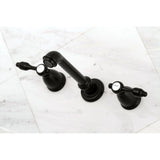 Tudor Double-Handle 3-Hole Wall Mount Bathroom Faucet