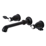 Tudor Double-Handle 3-Hole Wall Mount Bathroom Faucet