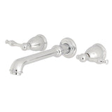 Naples Double-Handle 3-Hole Wall Mount Bathroom Faucet