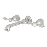 Tudor Double-Handle 3-Hole Wall Mount Bathroom Faucet