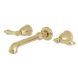 English Country Double-Handle 3-Hole Wall Mount Bathroom Faucet