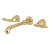 Georgian Double-Handle 3-Hole Wall Mount Bathroom Faucet