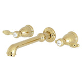 Tudor Double-Handle 3-Hole Wall Mount Bathroom Faucet