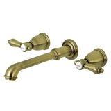 Heirloom Double-Handle 3-Hole Wall Mount Bathroom Faucet