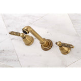 Georgian Double-Handle 3-Hole Wall Mount Bathroom Faucet