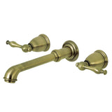 Naples Double-Handle 3-Hole Wall Mount Bathroom Faucet