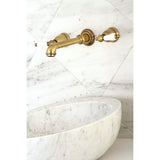 French Country Double-Handle 3-Hole Wall Mount Bathroom Faucet