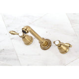 Tudor Double-Handle 3-Hole Wall Mount Bathroom Faucet