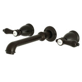 Heirloom Double-Handle 3-Hole Wall Mount Bathroom Faucet