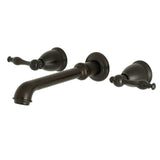 Naples Double-Handle 3-Hole Wall Mount Bathroom Faucet