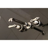 English Country Double-Handle 3-Hole Wall Mount Bathroom Faucet