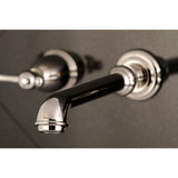 English Country Double-Handle 3-Hole Wall Mount Bathroom Faucet