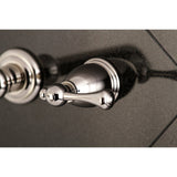 English Country Double-Handle 3-Hole Wall Mount Bathroom Faucet