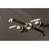 Georgian Double-Handle 3-Hole Wall Mount Bathroom Faucet