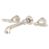 Georgian Double-Handle 3-Hole Wall Mount Bathroom Faucet