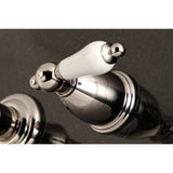 French Country Double-Handle 3-Hole Wall Mount Bathroom Faucet