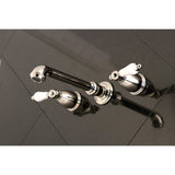 French Country Double-Handle 3-Hole Wall Mount Bathroom Faucet