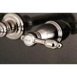 Tudor Double-Handle 3-Hole Wall Mount Bathroom Faucet