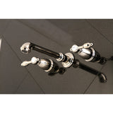 Tudor Double-Handle 3-Hole Wall Mount Bathroom Faucet