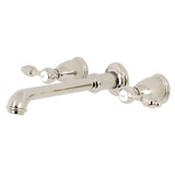 Tudor Double-Handle 3-Hole Wall Mount Bathroom Faucet