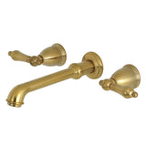 English Country Double-Handle 3-Hole Wall Mount Bathroom Faucet