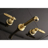 Georgian Double-Handle 3-Hole Wall Mount Bathroom Faucet