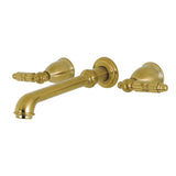 Georgian Double-Handle 3-Hole Wall Mount Bathroom Faucet